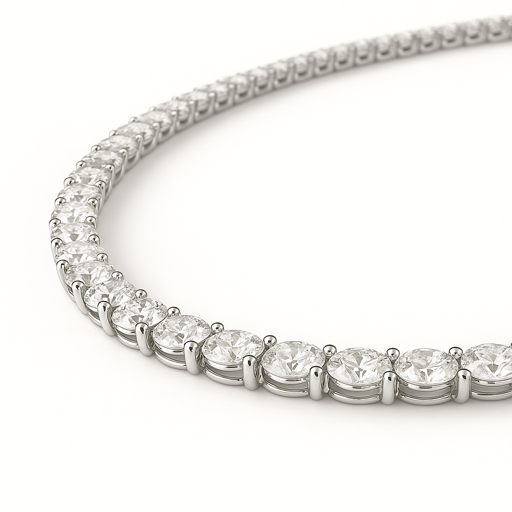 5mm Silver Diamond Tennis Necklace