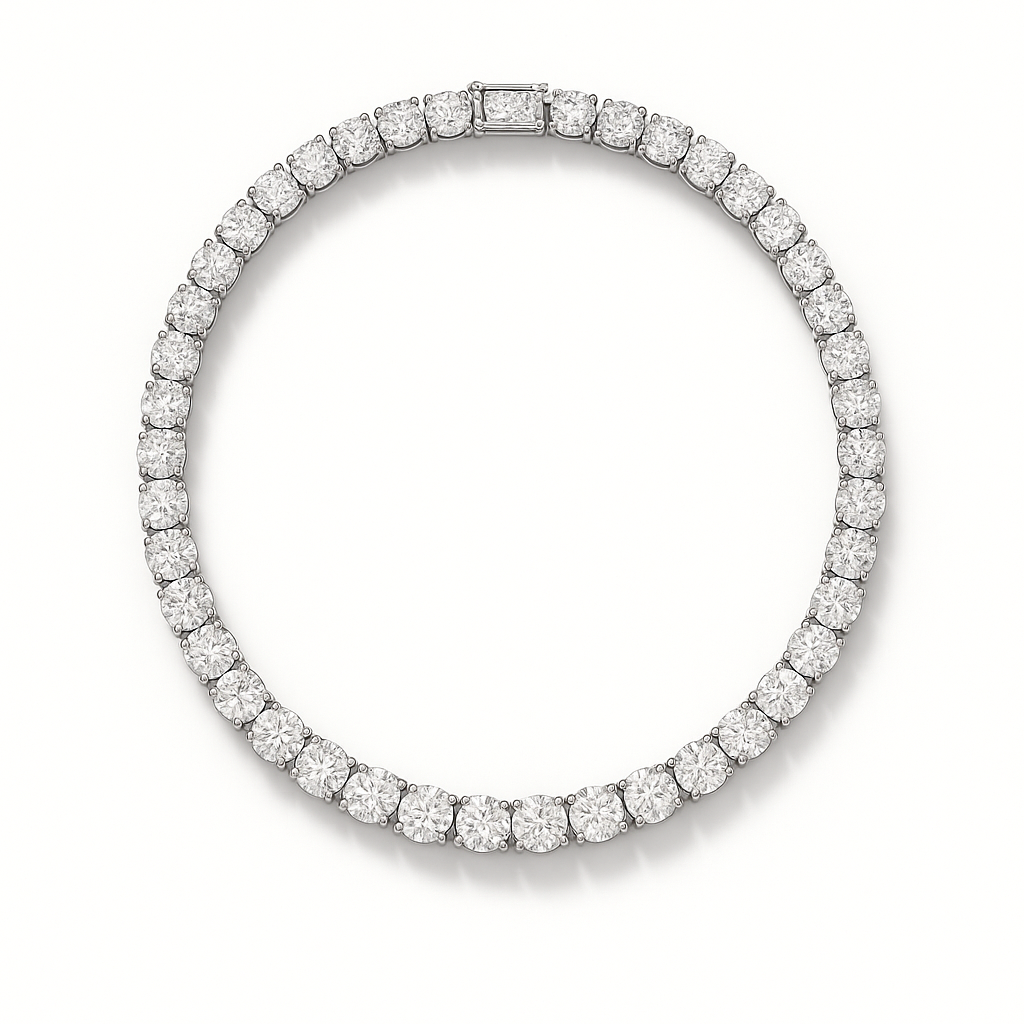5mm Silver Diamond Tennis Necklace