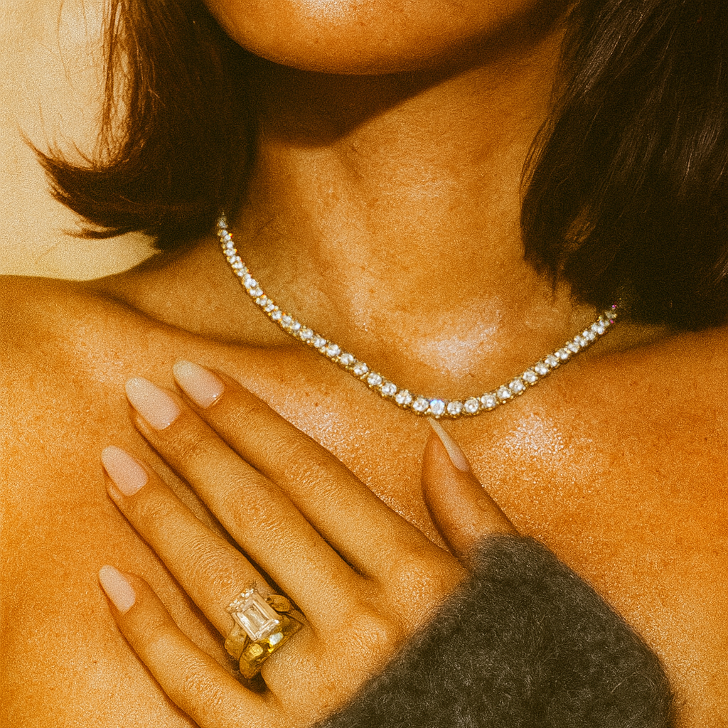 5mm Silver Diamond Tennis Necklace