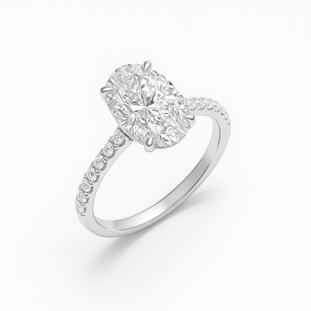 Pavé Oval | 3ct Diamond Engagement Ring
