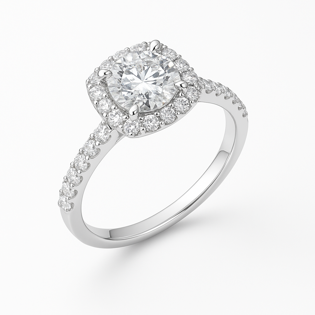 Halo Pavé Round | 3ct Diamond Engagement Ring
