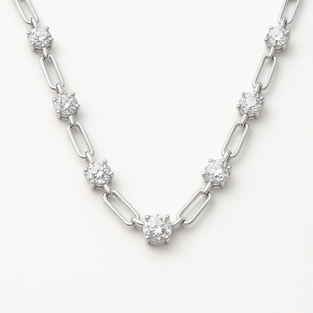 Paperclip Diamond Necklace