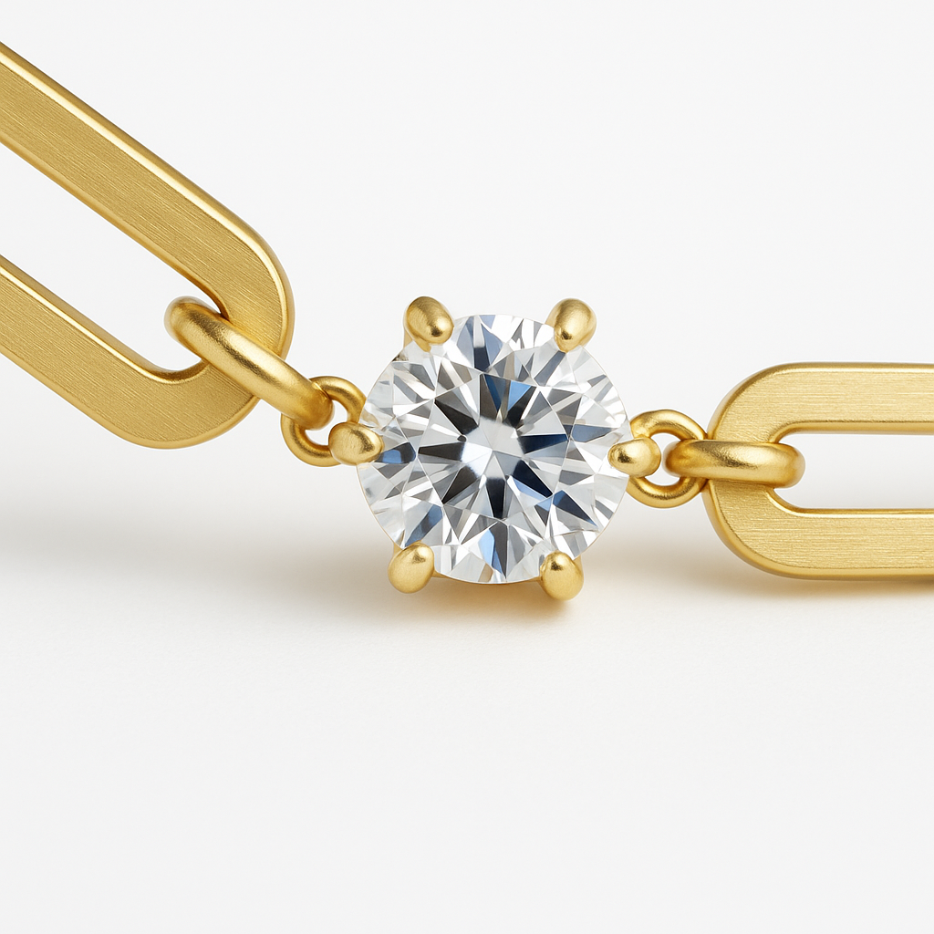 Paperclip Diamond Necklace