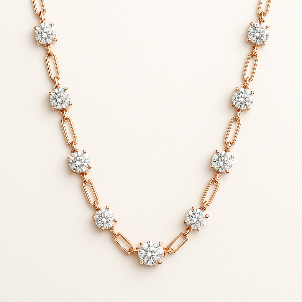 Paperclip Diamond Necklace