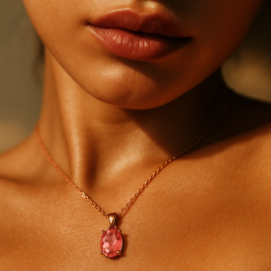 3ct Oval Pink Diamond Pendant Necklace