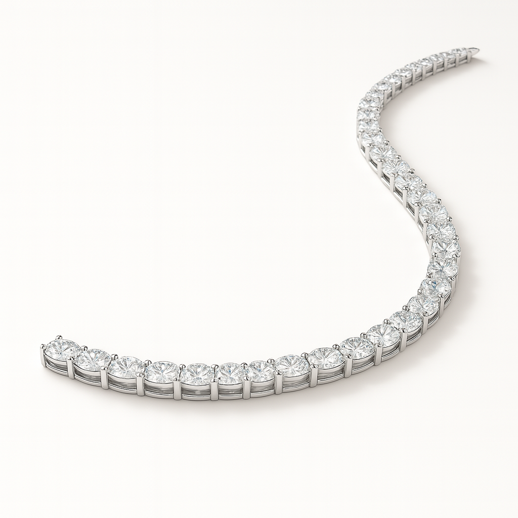 4mm Silver Diamond Tennis Necklace