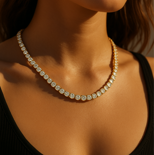 5mm Silver Diamond Tennis Necklace