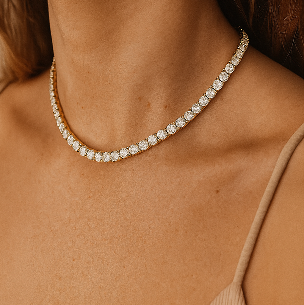 5mm Silver Diamond Tennis Necklace