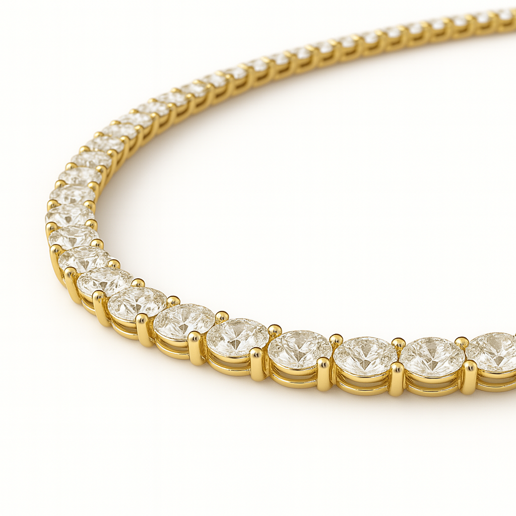 5mm Silver Diamond Tennis Necklace