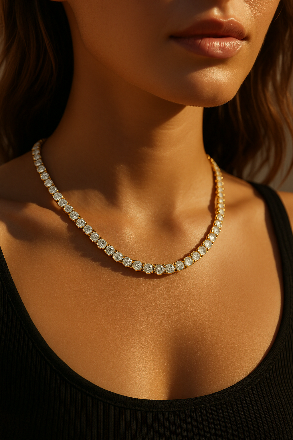 5mm Silver Diamond Tennis Necklace