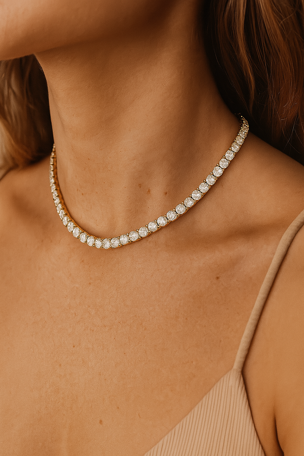 5mm Silver Diamond Tennis Necklace