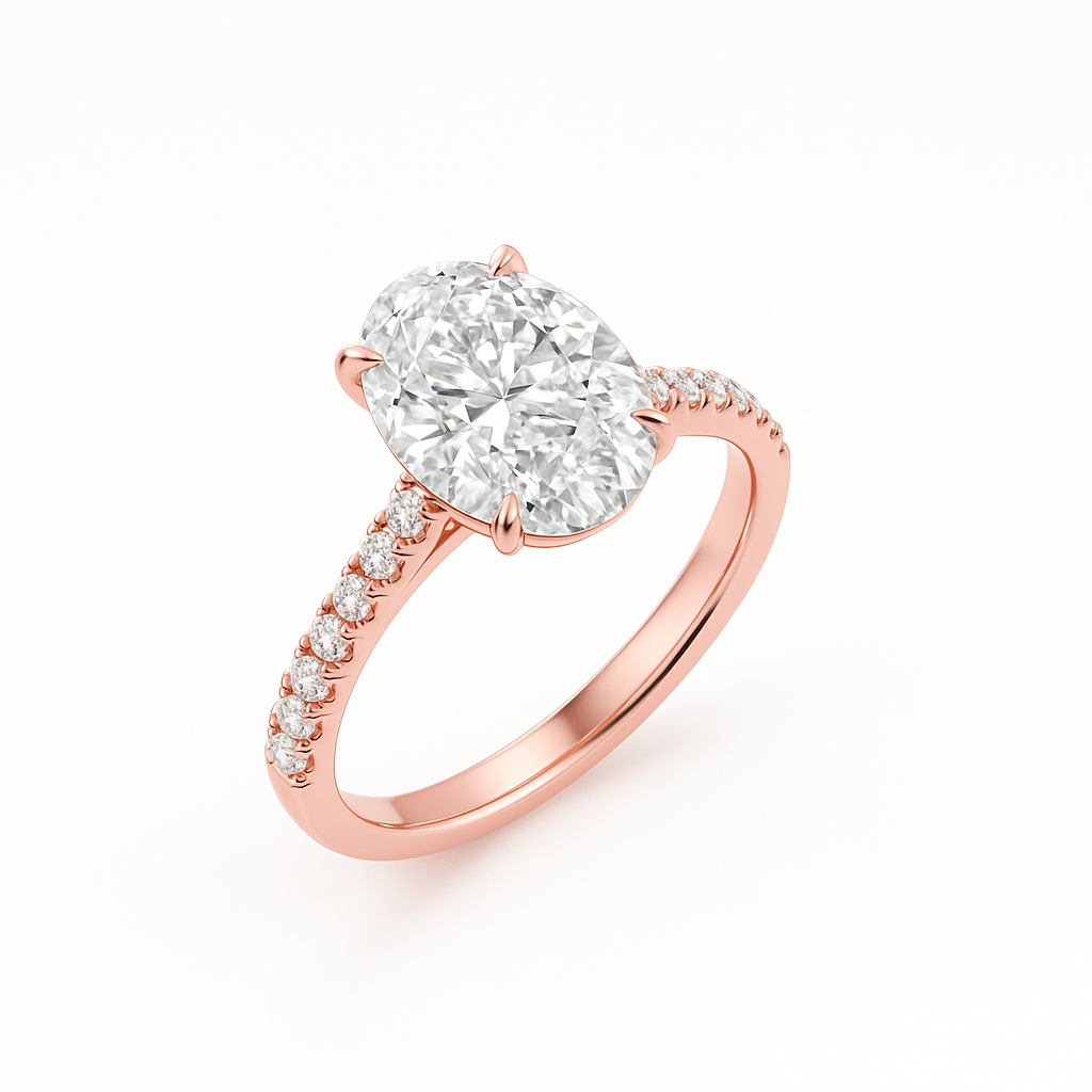 Pavé Oval | 3ct Diamond Engagement Ring