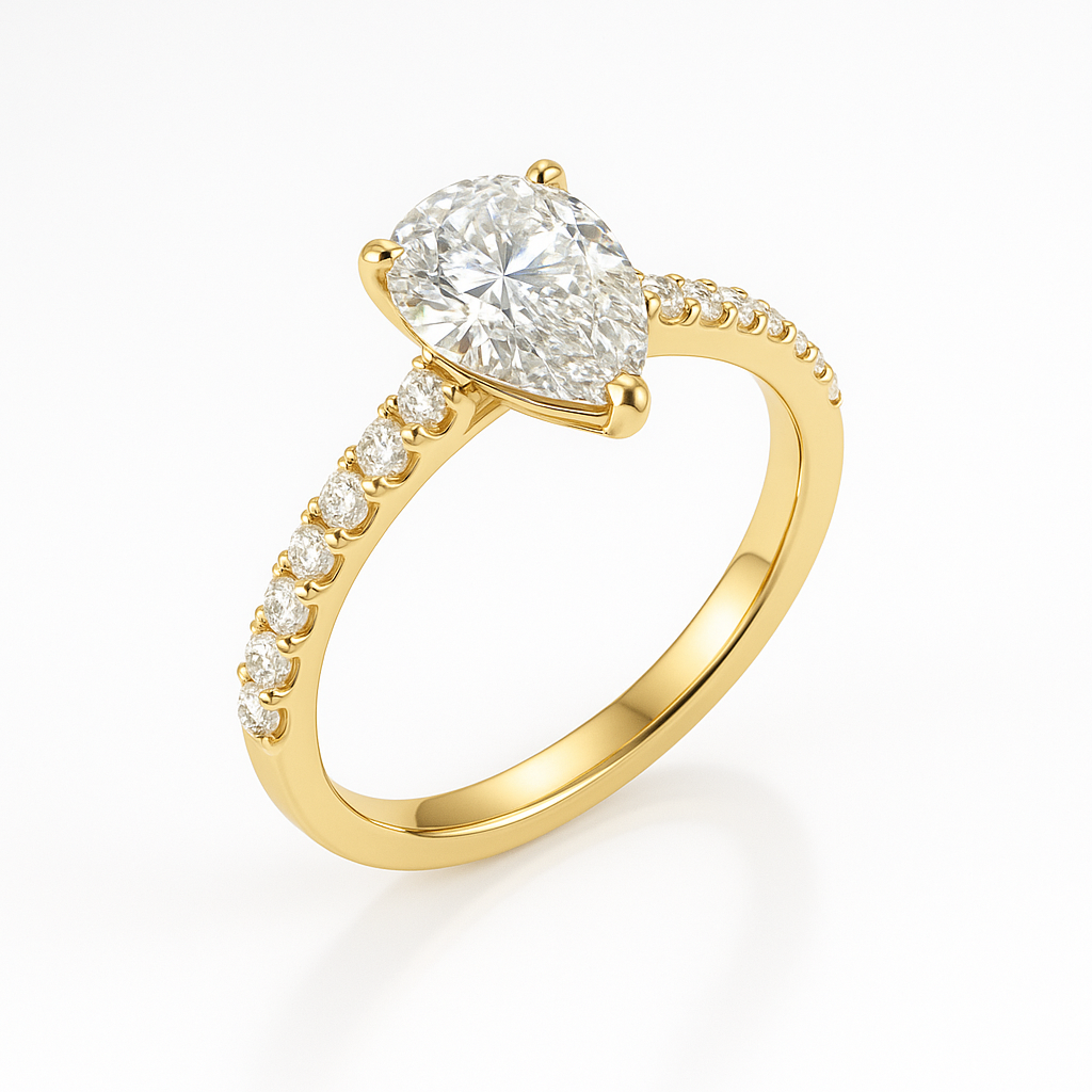 Pavé Pear | 3ct Diamond Engagement Ring