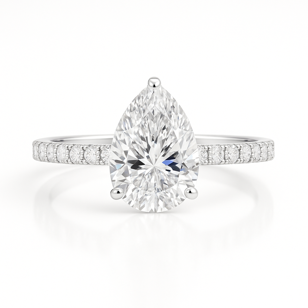 Pavé Pear | 3ct Diamond Engagement Ring