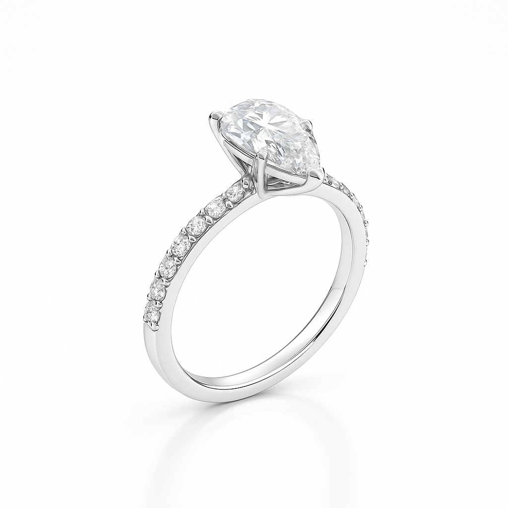 Pavé Pear | 3ct Diamond Engagement Ring