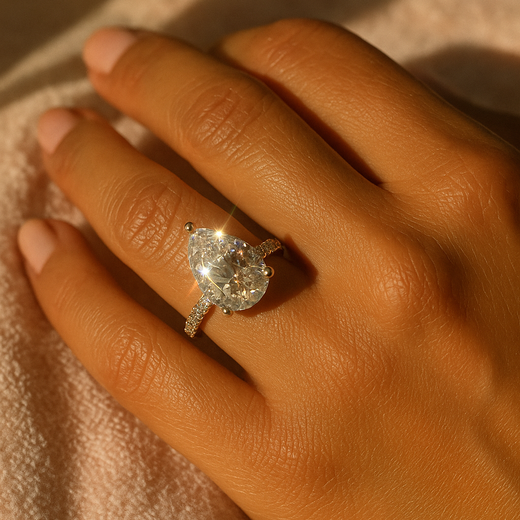 Pavé Pear | 3ct Diamond Engagement Ring