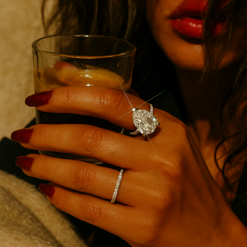 Pavé Pear | 3ct Diamond Engagement Ring