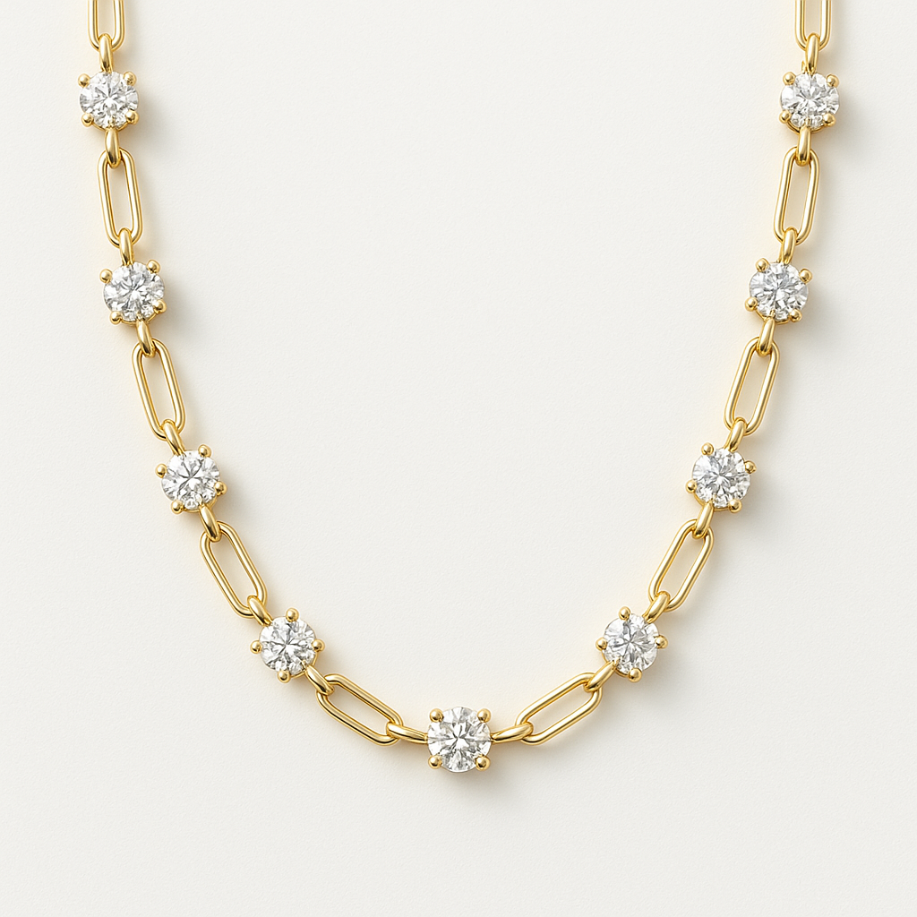 Paperclip Diamond Necklace