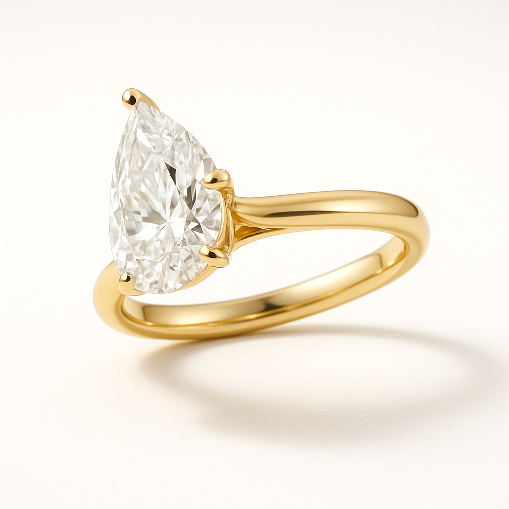 Solitaire | Pear -  Pear Pressure | She doesn’t need a ring… but all her friends have one.