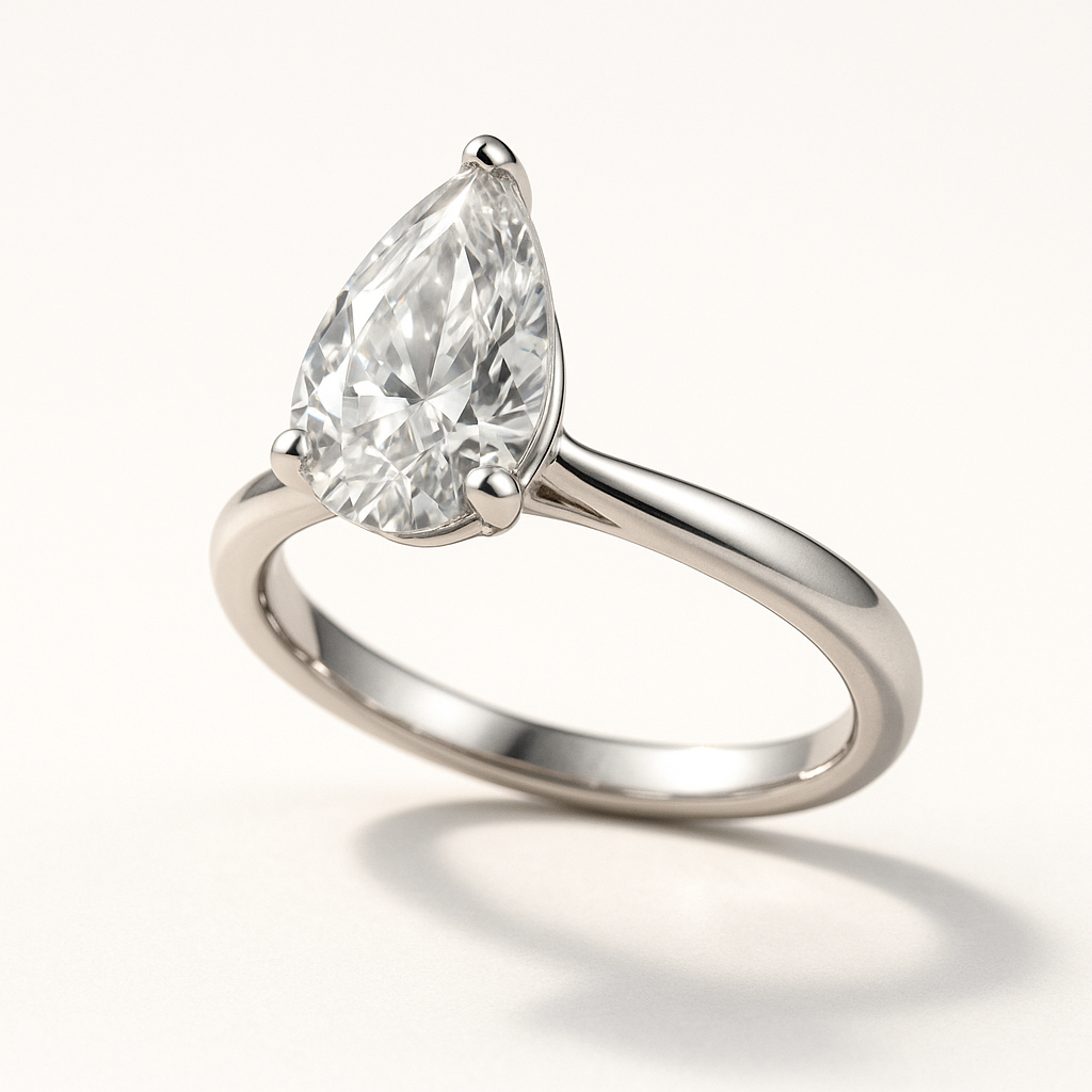 Solitaire | Pear -  Pear Pressure | She doesn’t need a ring… but all her friends have one.