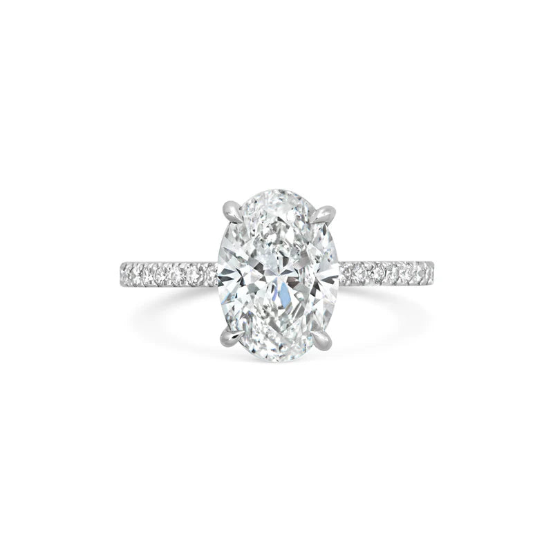 Hidden Halo Pavé Oval | 3ct Diamond Engagement Ring
