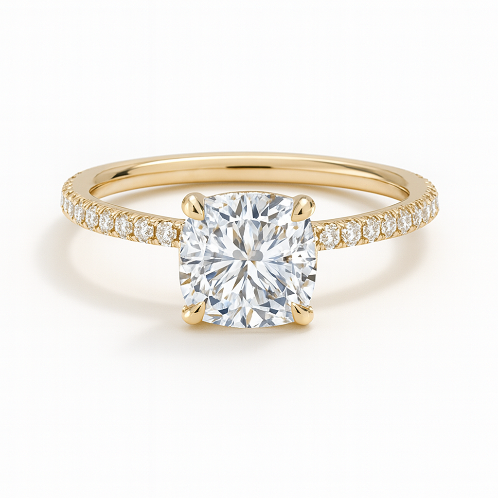 Secret Aura Halo Cushion 1ct Diamond