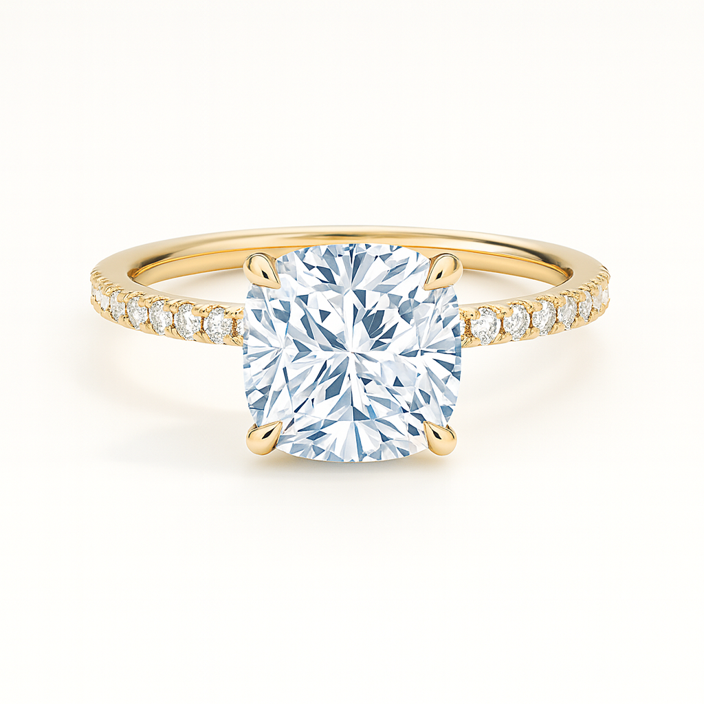 Secret Aura Halo Cushion 2ct Diamond