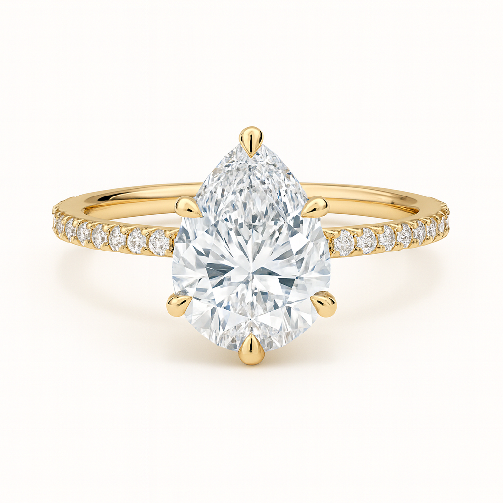 Secret Aura Halo Pear 2ct Diamond