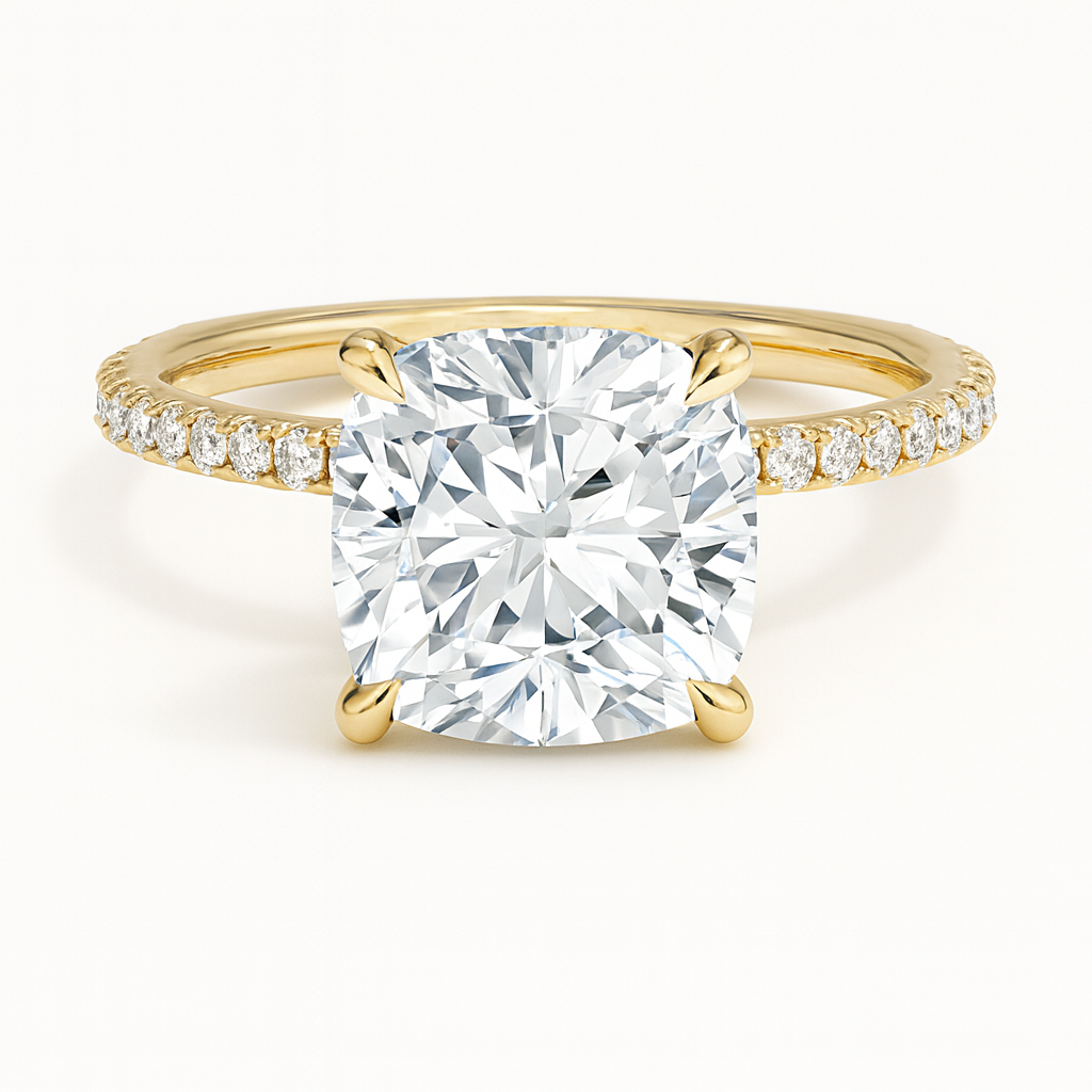 Secret Aura Halo Cushion 3ct Diamond