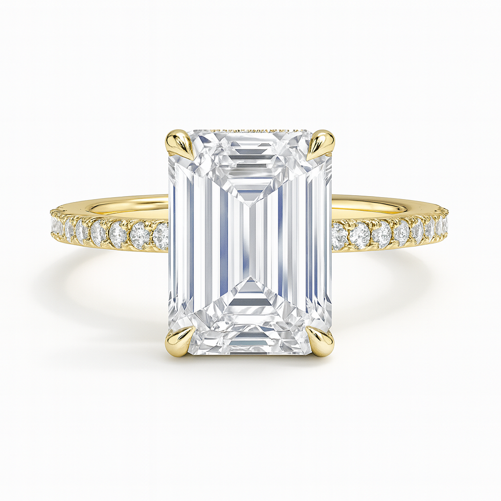 Secret Aura Halo Emerald 3ct Diamond