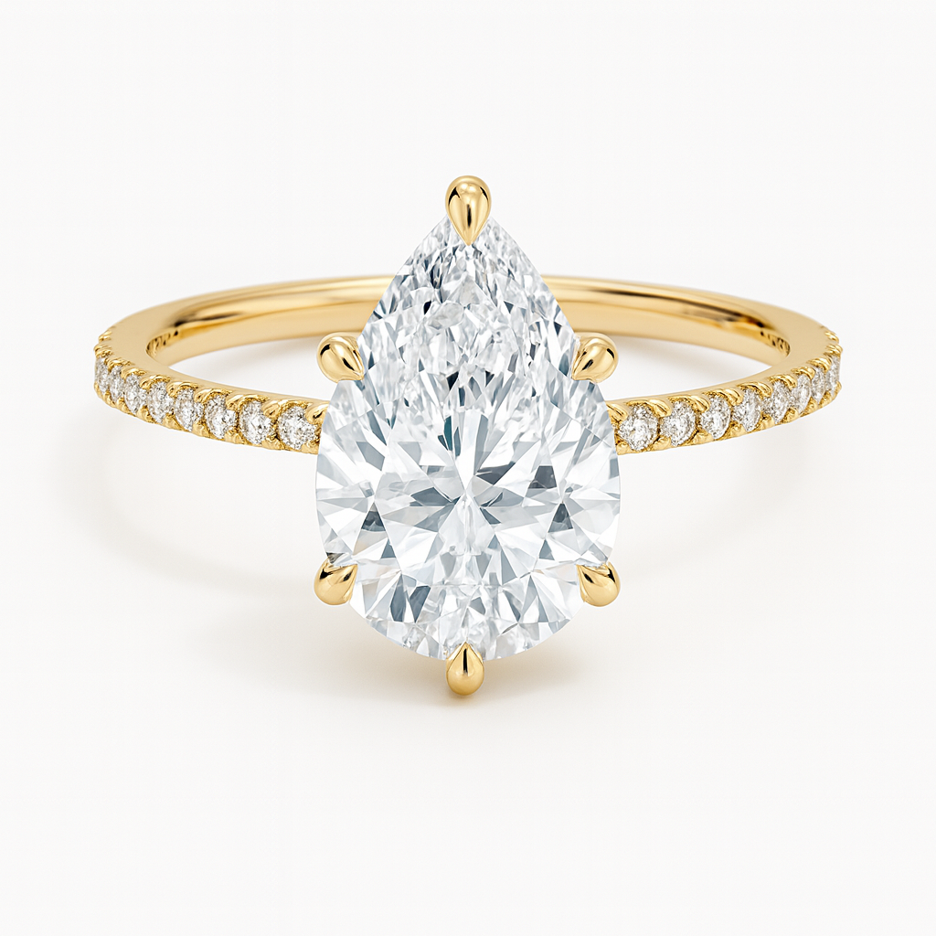 Secret Aura Halo Pear 3ct Diamond