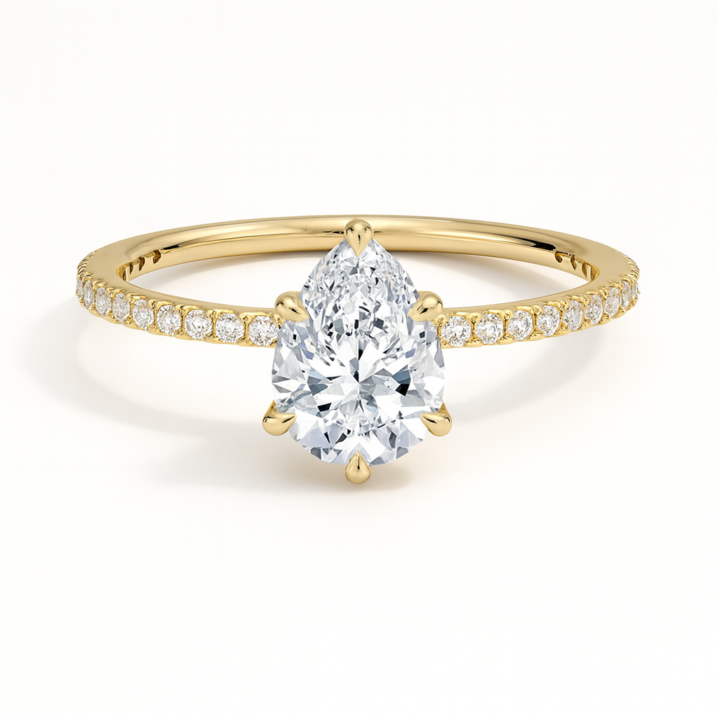 Secret Aura Halo Pear 1ct Diamond