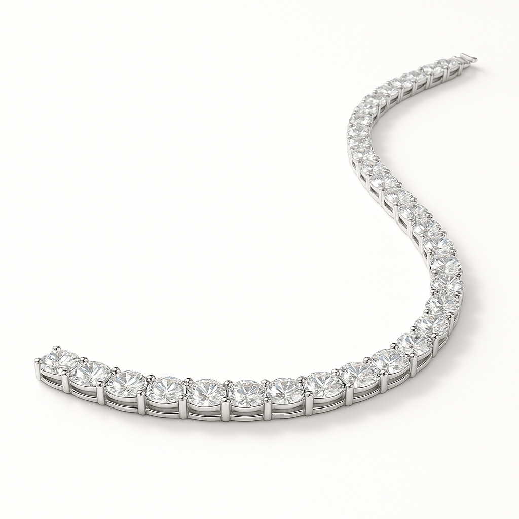 5mm Silver Diamond Tennis Necklace