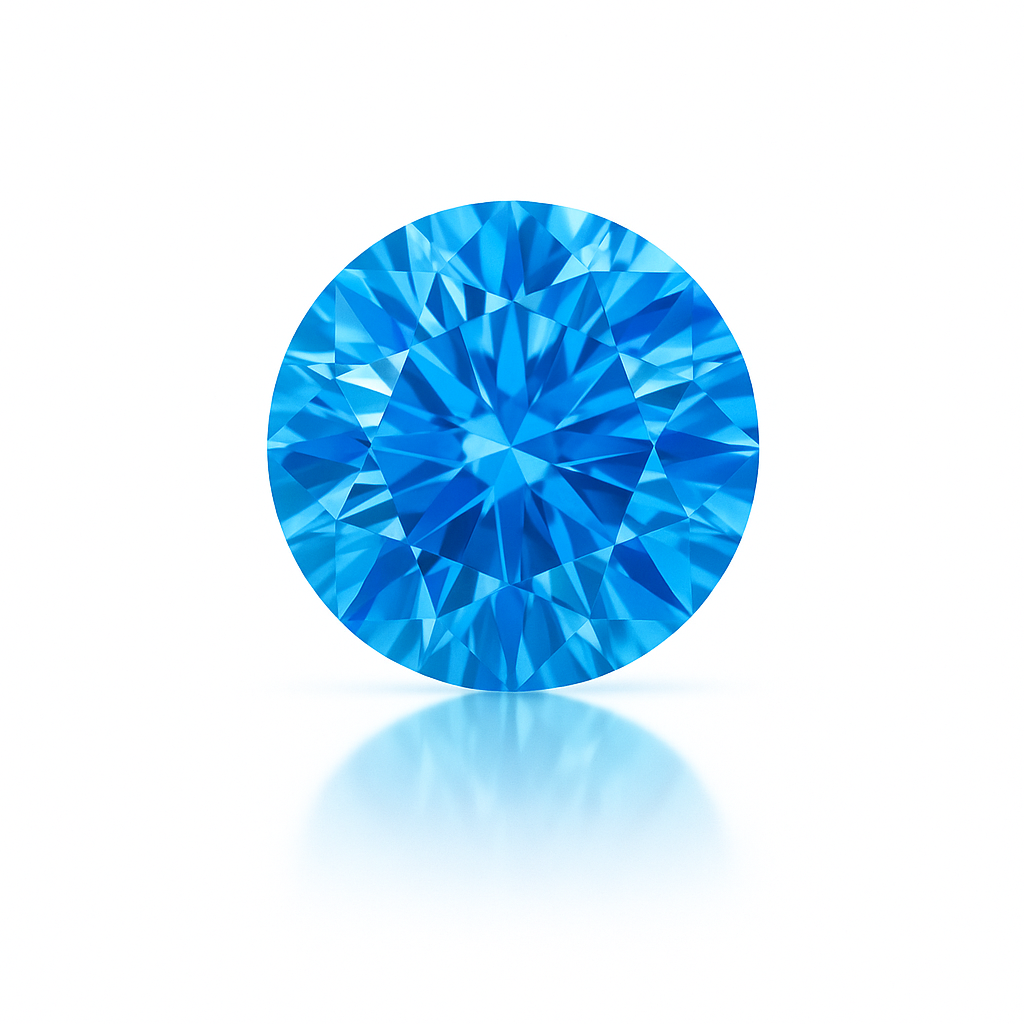 Blue diamond on a white background