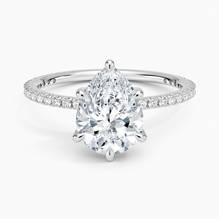 Secret Aura Halo Pear 2ct Diamond