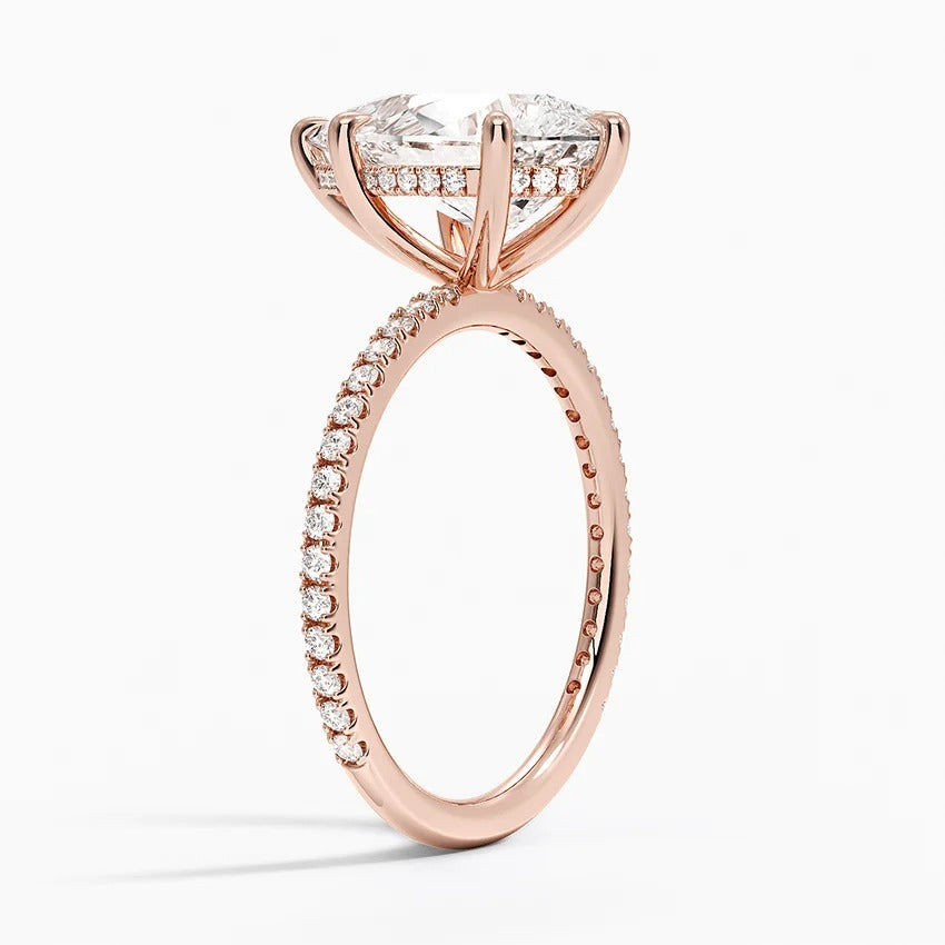 Secret Aura Halo Pear 3ct Diamond