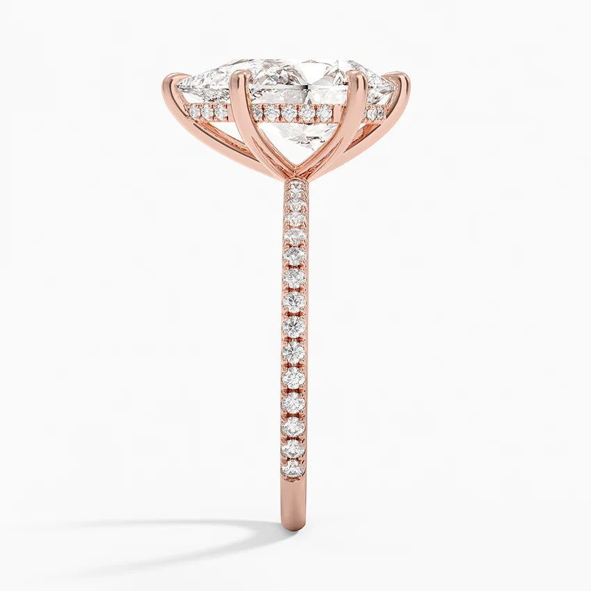 Secret Aura Halo Pear 3ct Diamond