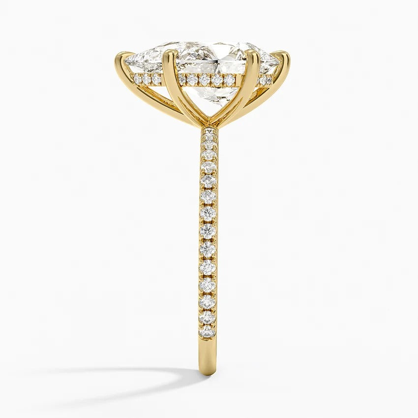 Secret Aura Halo Pear 3ct Diamond